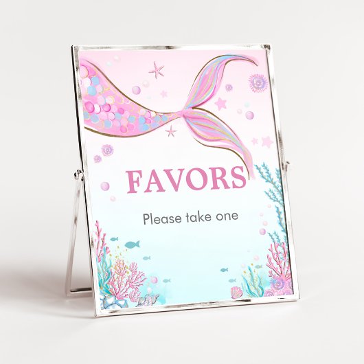 Favorbord voor zeemeermin babyshower poster