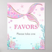 Favorbord voor zeemeermin babyshower poster (Voorkant)