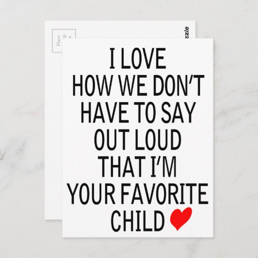 favoriet briefkaart (Voorkant / Achterkant)