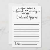 Favoriet geheugen van de Bride Groom Advice Kaart (Voorkant)