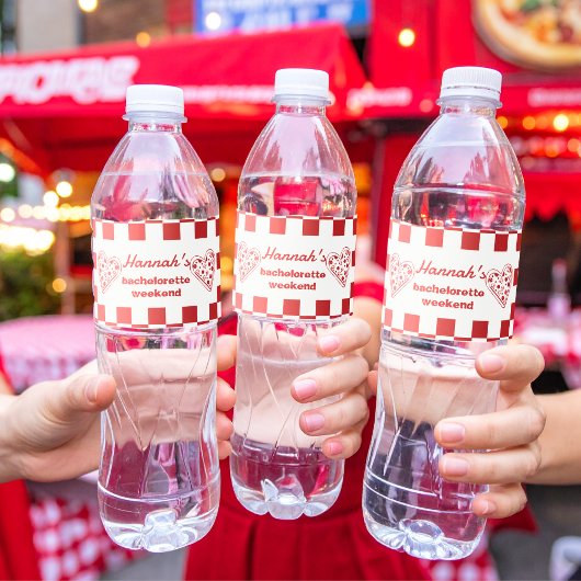 Favoriet Laatste Plokka Pizza Meisje-uitje Waterfles Etiket