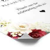 Favoriet Neem Eén Rode Witte Roos Bloemen Poster (Hoek)