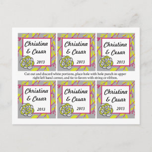 Favoriet Tags Lime Green/Hot Pink Bloem Bloem bloe Briefkaart
