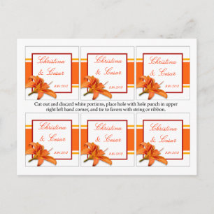 Favoriet Tags Oranje Tiger Lilly w/Stripes Rood Ge Briefkaart