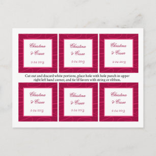 Favoriet Tags Raspberry Pink Loops / Swirls Blush  Briefkaart