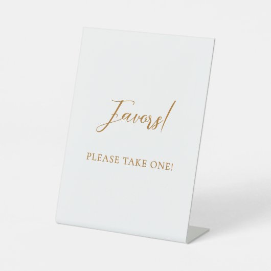 Favoriet teken bruiloft gouden script reclamebord met voetstuk (Voorkant)