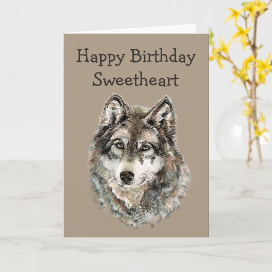 Favoriet van mijn favoriete Wilde Ding Wolf Kaart (Gele Bloem)