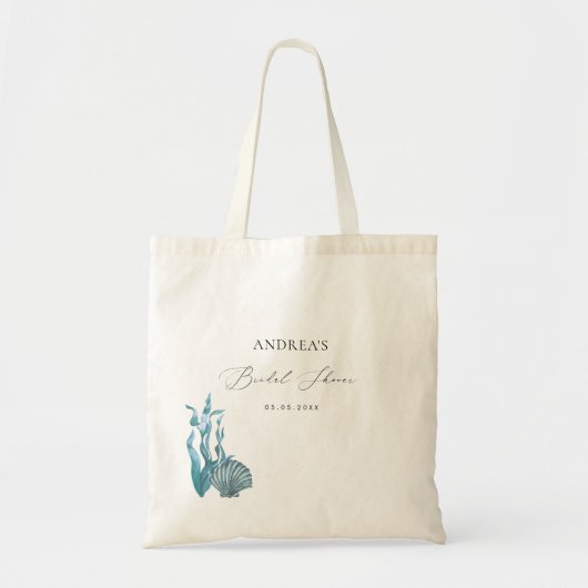 Favoriet voor bruiloftsfeest met zeeschelp in naut tote bag (Voorkant)