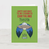 Favoriete aarding Alien UFO Pun Funny Birthday Kaart (Voorkant)