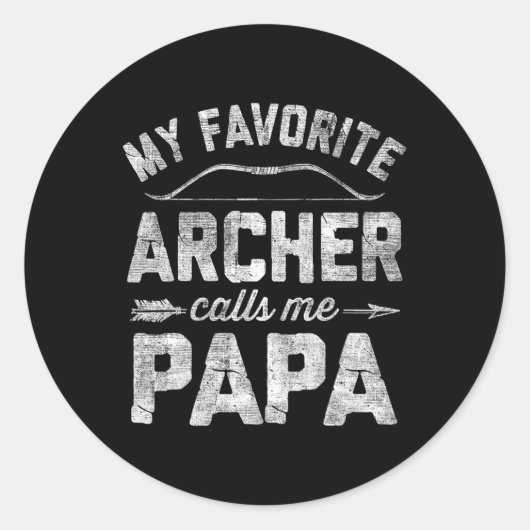 Favoriete Archer noemt me Papa Archery Vaderdag Ronde Sticker (Voorkant)