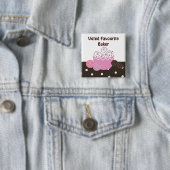 Favoriete baker vierkante button 5,1 cm (In situ)