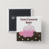 Favoriete Bakker Vierkante Button 5,1 Cm (Voorkant /achterkant)