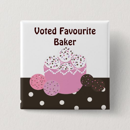 Favoriete Bakker Vierkante Button 5,1 Cm (Voorkant)