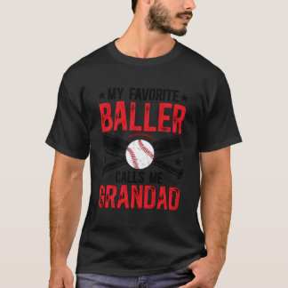 Favoriete baller honkbal grootvader van een honkba t-shirt