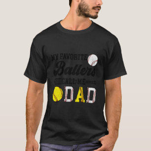 Favoriete Ballers Noemen Me Papa Softbal Honkbal V T-shirt