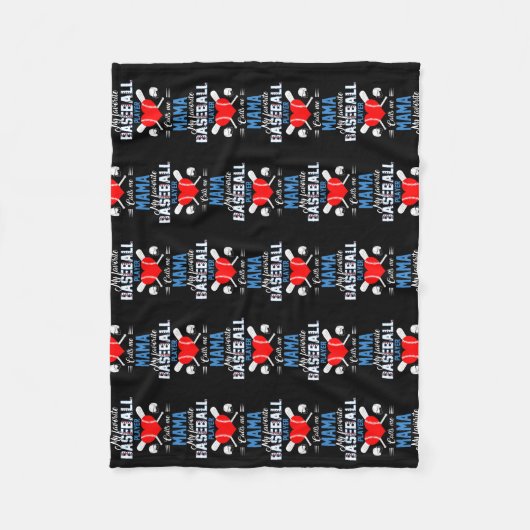 Favoriete Baseball Player noemt me mama's moeder Fleece Deken (Voorkant)