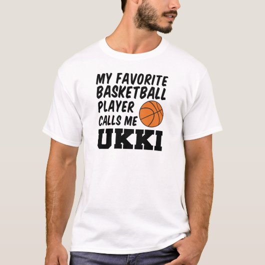 Favoriete basketballer noemt me Ukki T-shirt (Voorkant)