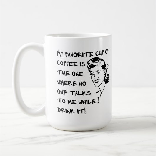 Favoriete beker Coffee Vrouw Funny Mug Koffiemok (Links)