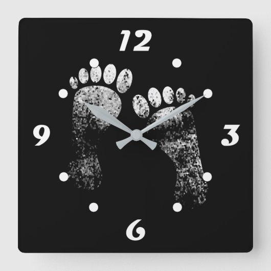 Favoriete benen vierkante klok (Voorkant)