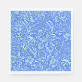 Favoriete bloemenpatroon in blauw servet (Voorkant)