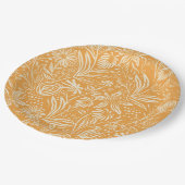 Favoriete bloemenpatroon in goudgeel, papieren bordje (Gekanteld)