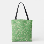Favoriete bloemenpatroon in groen tote bag (Achterkant)