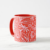 Favoriete bloemenpatroon in rood mok (Voorkant links)