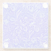 Favoriete bloemmotief, Periwinkle Blue, Glazen Onderzetter (Achterkant)