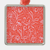 Favoriete bloemmotief, rood, metalen ornament (Voorkant)