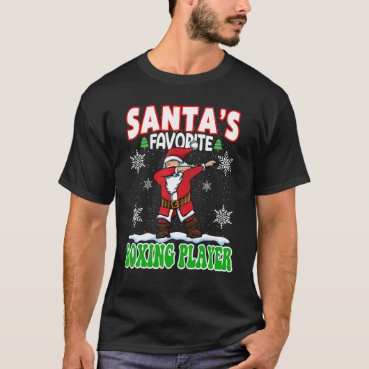 Favoriete boksspeler van de Kerstman Dabbing Santa T-shirt (Voorkant)