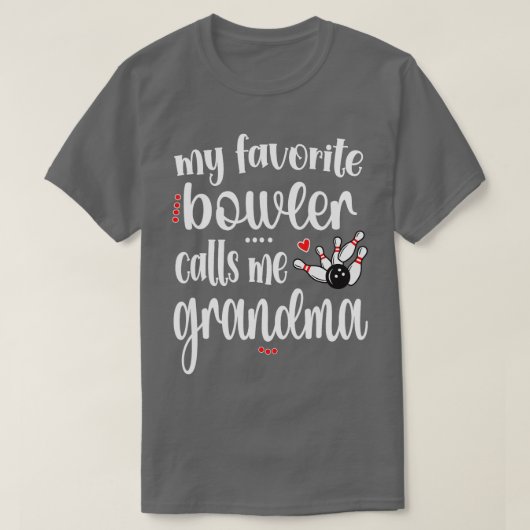 Favoriete Bowler belt me Bowling Grandma T-shirt (Design voorkant)