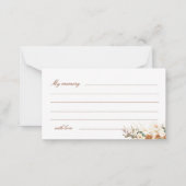 Favoriete Bruidservaring Ticket in Helle Boho-Stij Notitiekaartje (Achterkant)