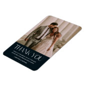 Favoriete bruiloft foto dank u | marineblauw magneet (Linkerzijde)