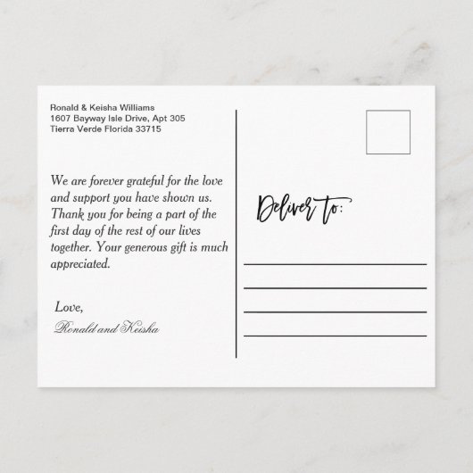 Favoriete bruiloft Foto Hartelijk dank Briefkaart (Achterkant)