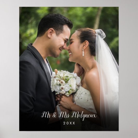 Favoriete bruiloft Naam van foto-script Poster (Voorkant)
