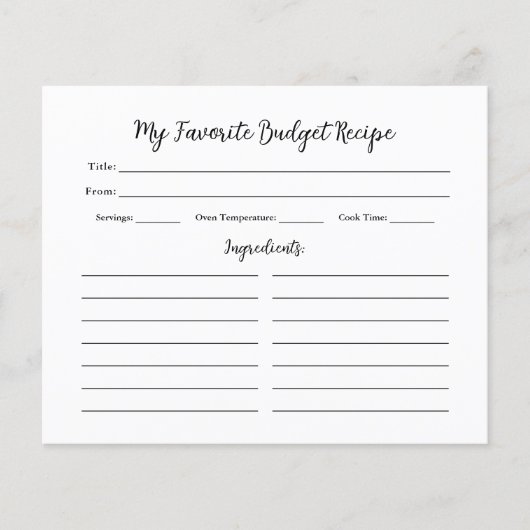 Favoriete budget recepten | Eenvoudige Basic Recep (Voorkant)