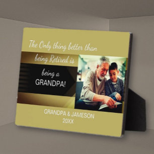 Favoriete cadeau! Gepensioneerde opa fotoplaquette Fotoplaat