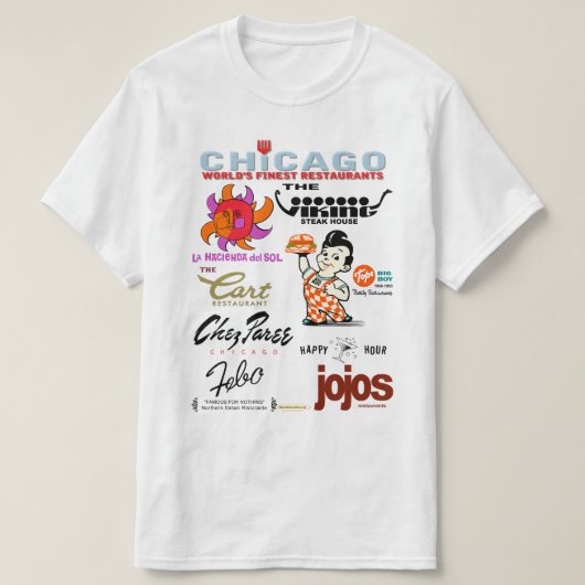 Favoriete Chicagoland Restaurants, v2. T-shirt (Design voorkant)