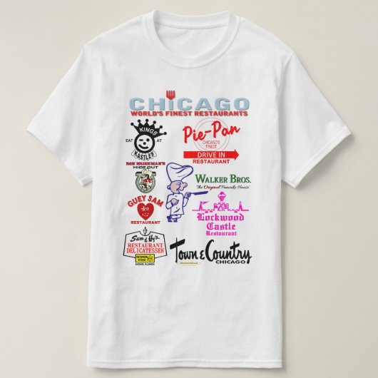Favoriete Chicagoland Restaurants, v3. T-shirt (Design voorkant)