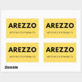 Favoriete City Arezzo Italy Skyline Coordinates Rechthoekige Sticker (Vel)