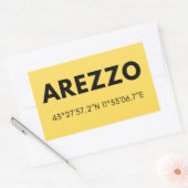 Favoriete City Arezzo Italy Skyline Coordinates Rechthoekige Sticker (Envelop)
