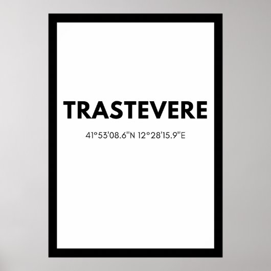 Favoriete City Trastevere Italië Skyline Coordinat Poster (Voorkant)