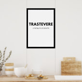 Favoriete City Trastevere Italië Skyline Coordinat Poster (Keuken)