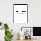 Favoriete City Trastevere Italië Skyline Coordinat Poster (Thuiskantoor)