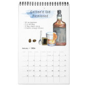 Favoriete cocktailrecipes | Waterverf geïllustreer Kalender (Jan 2026)