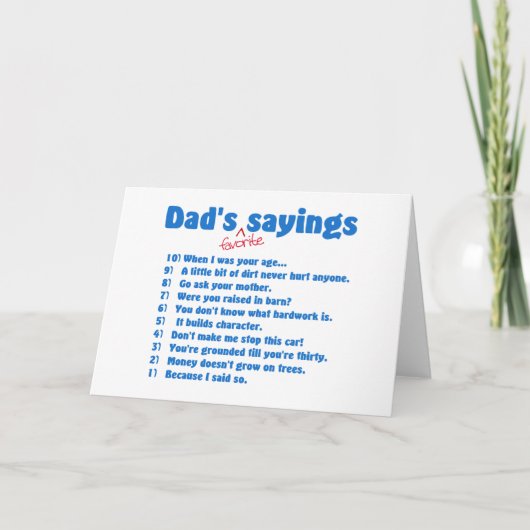 Favoriete de gezegdenkaarten van Dads Kaart (Voorkant)