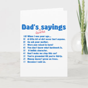 Favoriete de gezegdenkaarten van Dads Kaart