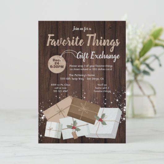 Favoriete Dingen Cadeaubox bruine papieren pakkett Kaart (Staand voorkant)