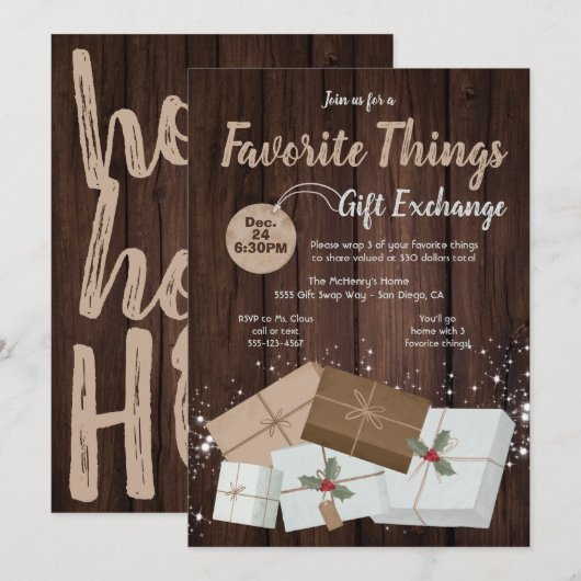 Favoriete Dingen Cadeaubox bruine papieren pakkett Kaart (Voorkant / Achterkant)