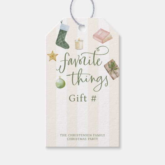 Favoriete dingen Cadeauuitwisseling Cadeaulabel (Voorkant)